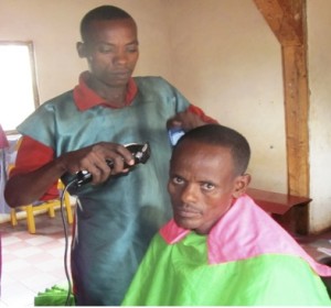 Zelalem Working as Barber - Mossy Foot Project