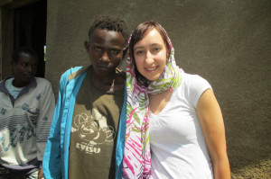 Vera Chosenko with Bakale Bafe, an orphan who is receiving treatment at one of the clinics