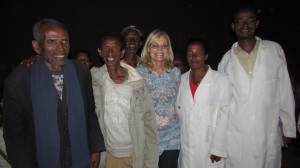 Abite and Zecharias with Sharon Daly and two clinic workers